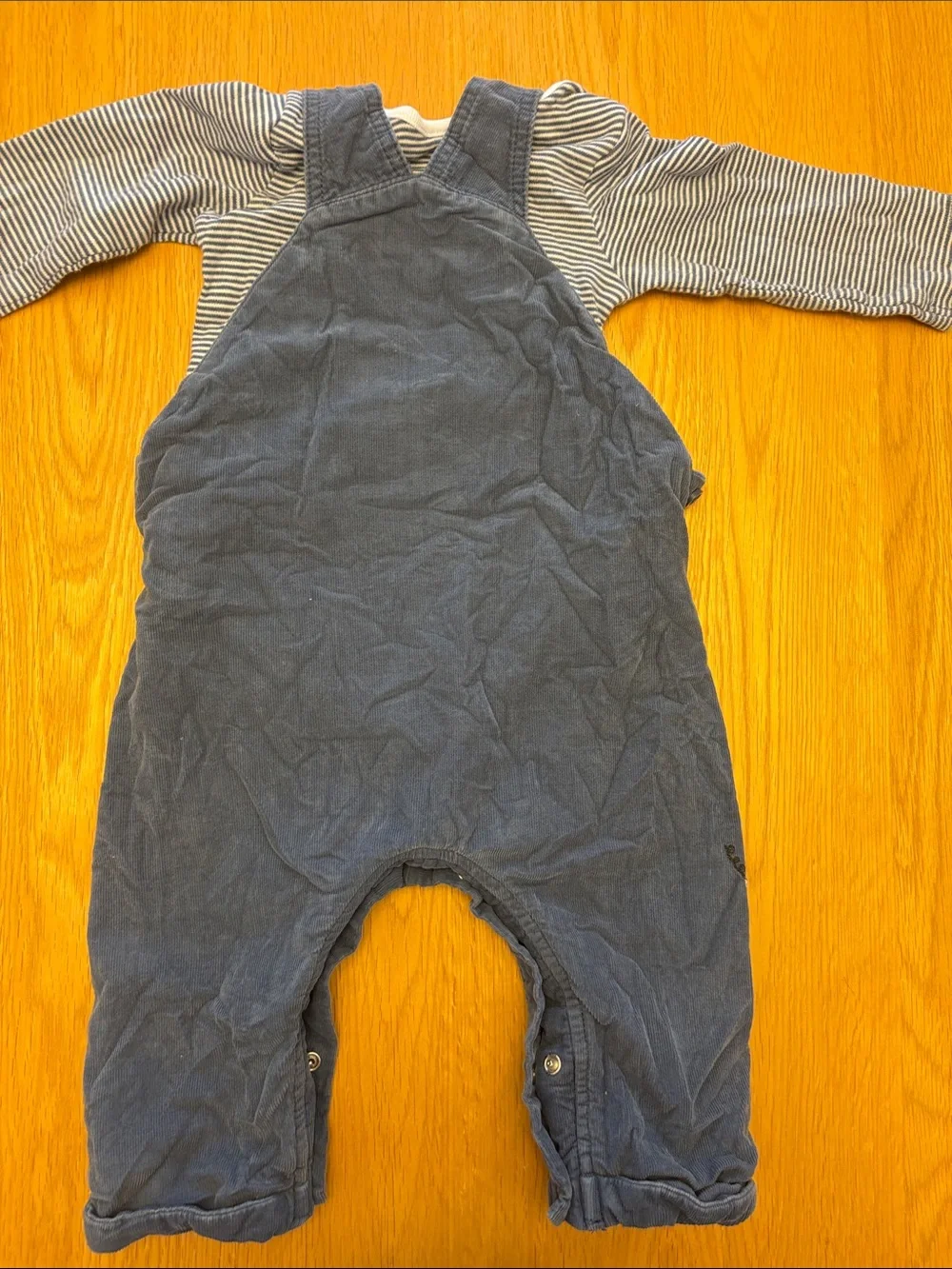 Perfect for Fall- Baby Overalls Trio with Long Sleeve Layered Styles 9-12 months